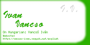 ivan vancso business card